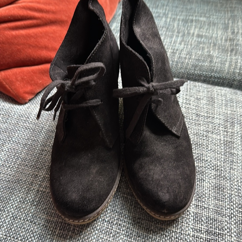 J Crew Black Suede Ankle Boots